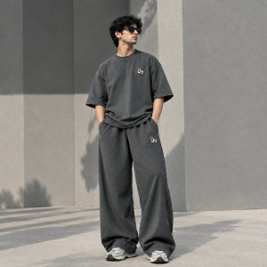 WAFA Men's Premium Oversized Tracksuit Set – Grey - Image 3