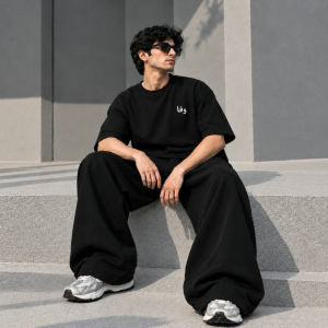 WAFA Men's Premium Oversized Tracksuit Set – Black