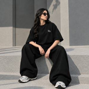 WAFA Women's Premium Oversized Tracksuit Set – Black