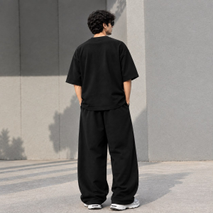 WAFA Men's Premium Oversized Tracksuit Set – Black - Image 3