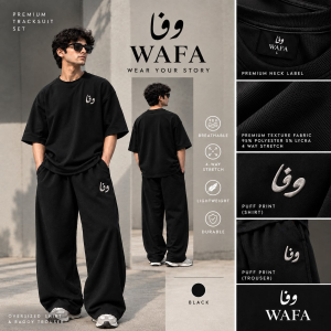 WAFA Men's Premium Oversized Tracksuit Set – Black - Image 4