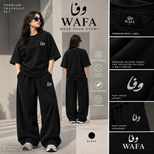 WAFA Women's Premium Oversized Tracksuit Set – Black - Image 4